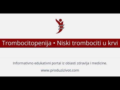 Trombocitopenija • Niski trombociti u krvi